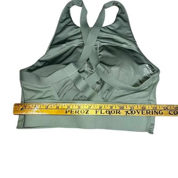 Athleta green sports bra crisscross strappy back size small  thick straps - Picture 5 of 7